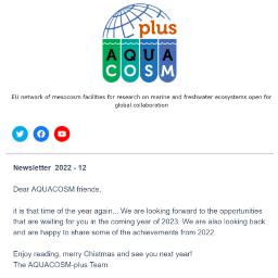 AQUACOSM-plus Newsletter - December 2022
